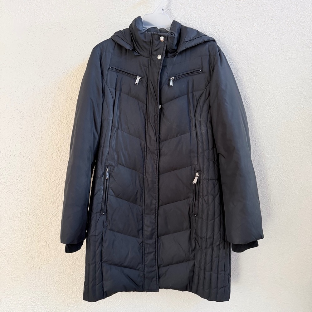 Michael Kors black long puffer goose down jacket